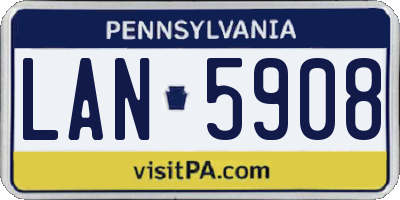PA license plate LAN5908