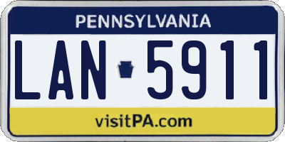 PA license plate LAN5911