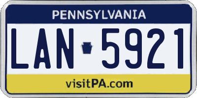 PA license plate LAN5921