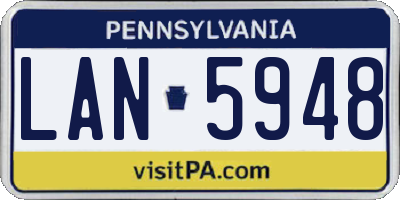 PA license plate LAN5948