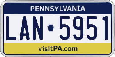 PA license plate LAN5951