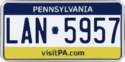 PA license plate LAN5957