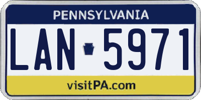 PA license plate LAN5971