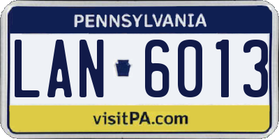 PA license plate LAN6013