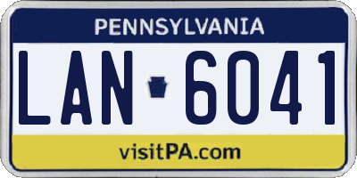 PA license plate LAN6041