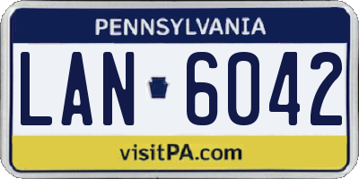 PA license plate LAN6042