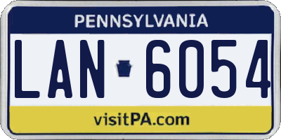 PA license plate LAN6054