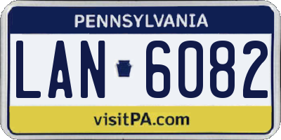 PA license plate LAN6082