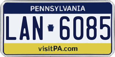 PA license plate LAN6085