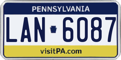 PA license plate LAN6087