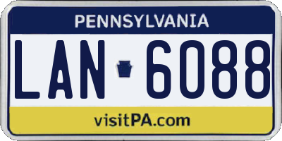 PA license plate LAN6088