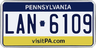 PA license plate LAN6109