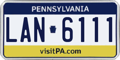 PA license plate LAN6111