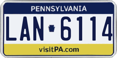 PA license plate LAN6114