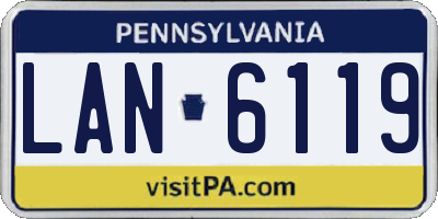 PA license plate LAN6119