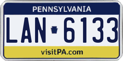 PA license plate LAN6133