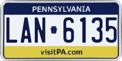 PA license plate LAN6135