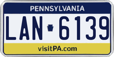 PA license plate LAN6139
