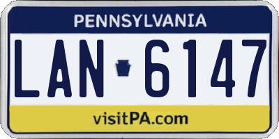 PA license plate LAN6147