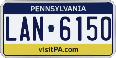 PA license plate LAN6150