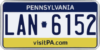 PA license plate LAN6152