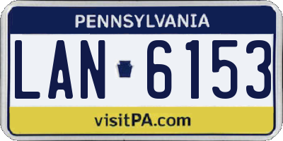 PA license plate LAN6153