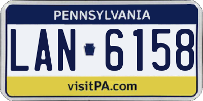 PA license plate LAN6158