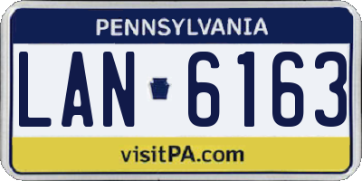 PA license plate LAN6163
