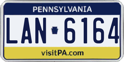 PA license plate LAN6164
