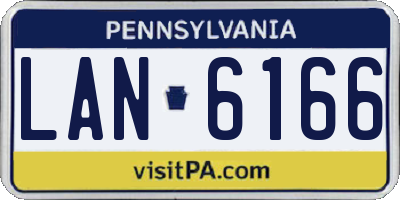 PA license plate LAN6166