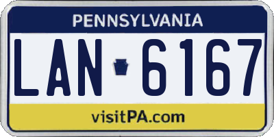 PA license plate LAN6167