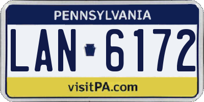 PA license plate LAN6172