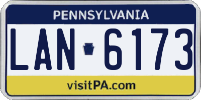 PA license plate LAN6173