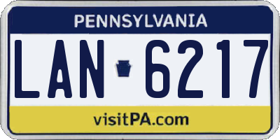 PA license plate LAN6217