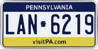 PA license plate LAN6219