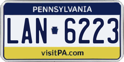 PA license plate LAN6223