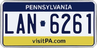 PA license plate LAN6261