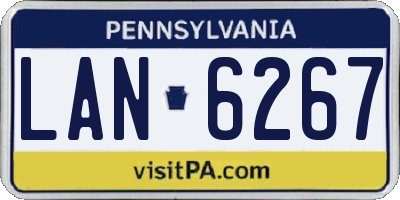 PA license plate LAN6267