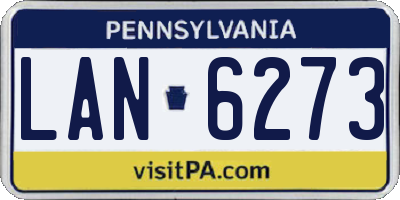 PA license plate LAN6273