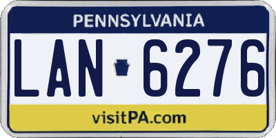 PA license plate LAN6276