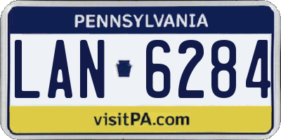 PA license plate LAN6284