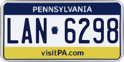 PA license plate LAN6298