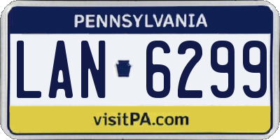 PA license plate LAN6299