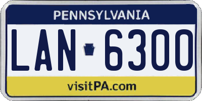 PA license plate LAN6300