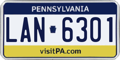 PA license plate LAN6301
