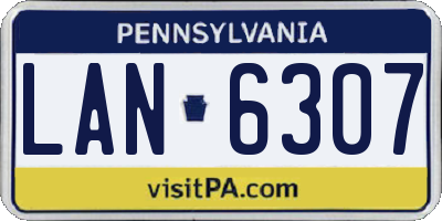PA license plate LAN6307