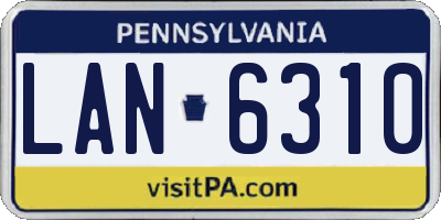PA license plate LAN6310