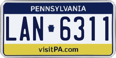 PA license plate LAN6311