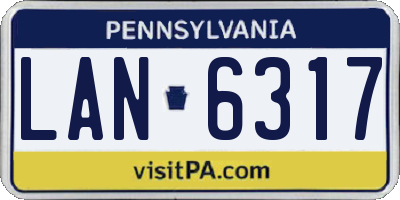 PA license plate LAN6317