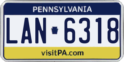 PA license plate LAN6318